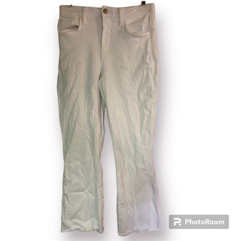 Solid summer White L’Agence stretch cotton blend cropped pants 26